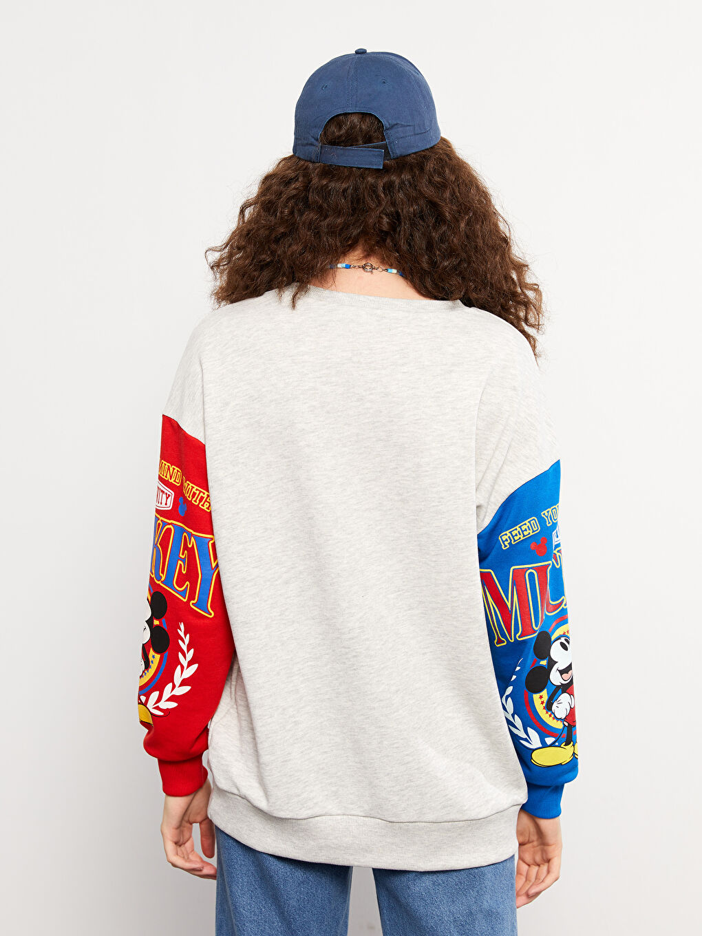 Rundhalsausschnitt Mickey Mouse Bedrucktes Langarm Damen-Sweatshirt-4