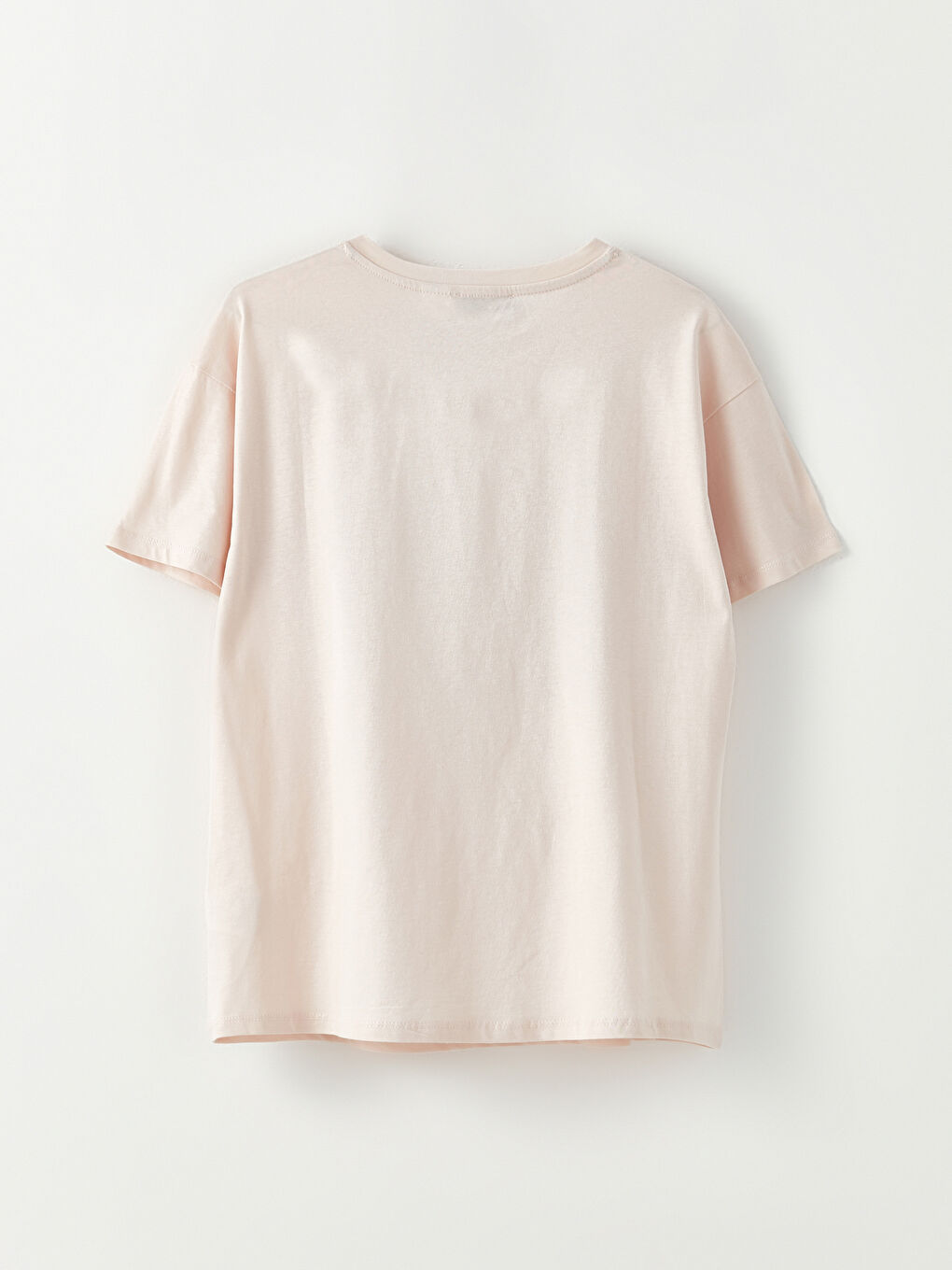 تيشيرت ياقة دائرية مطبوع ليلو وستيتش كم قصير قطن للسيدات-6