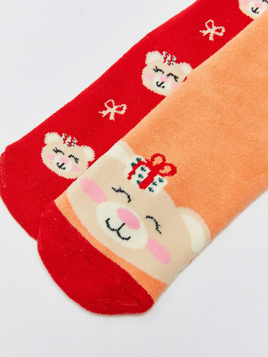 Patterned Girl's Towel Socks 2-Pack-2