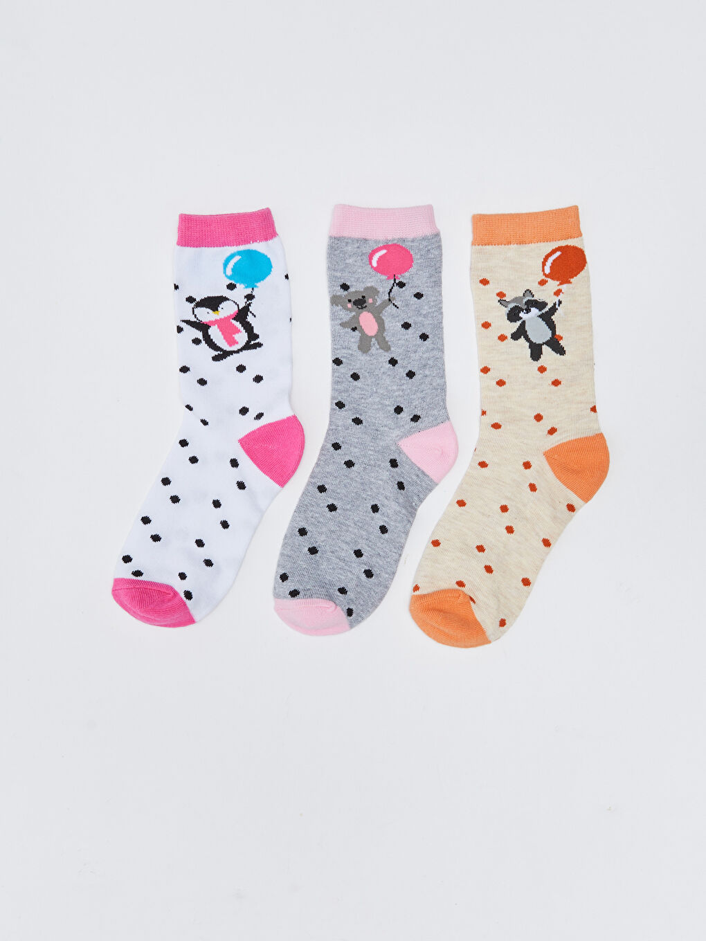 Patterned Girls' Ankle Socks 3-pack-1