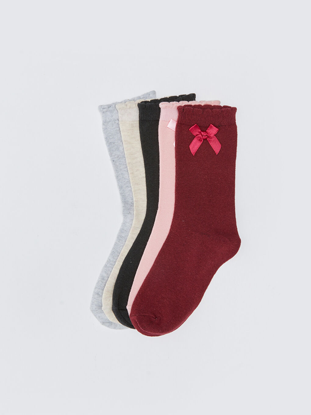 Basic Girls' Ankle Socks 5 Pack