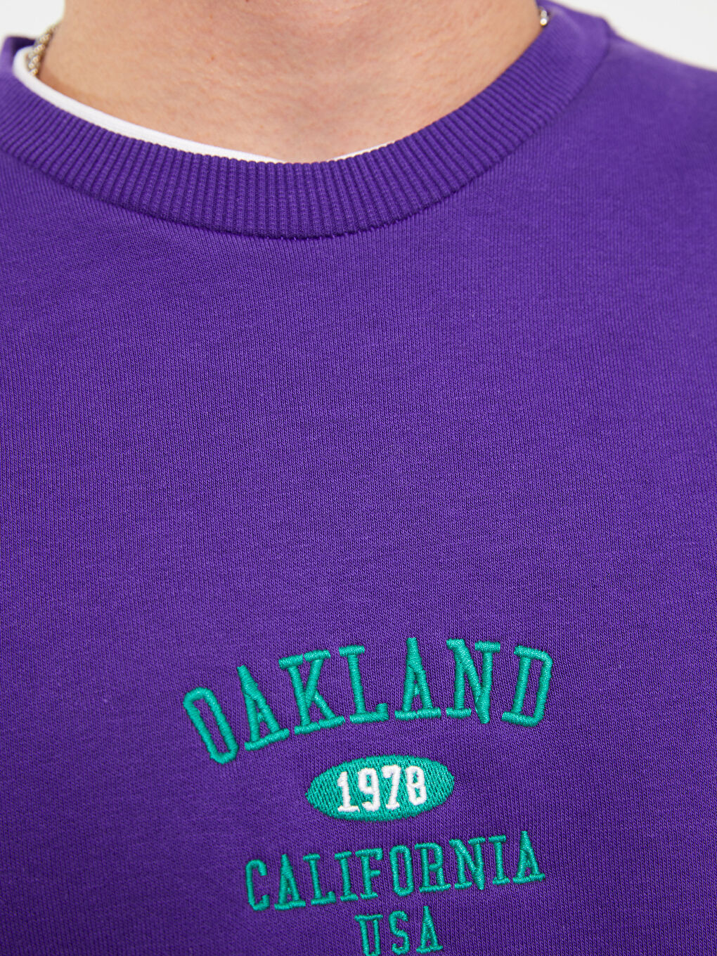 Mor Bisiklet Yaka Uzun Kollu Erkek Kalın Sweatshirt-3