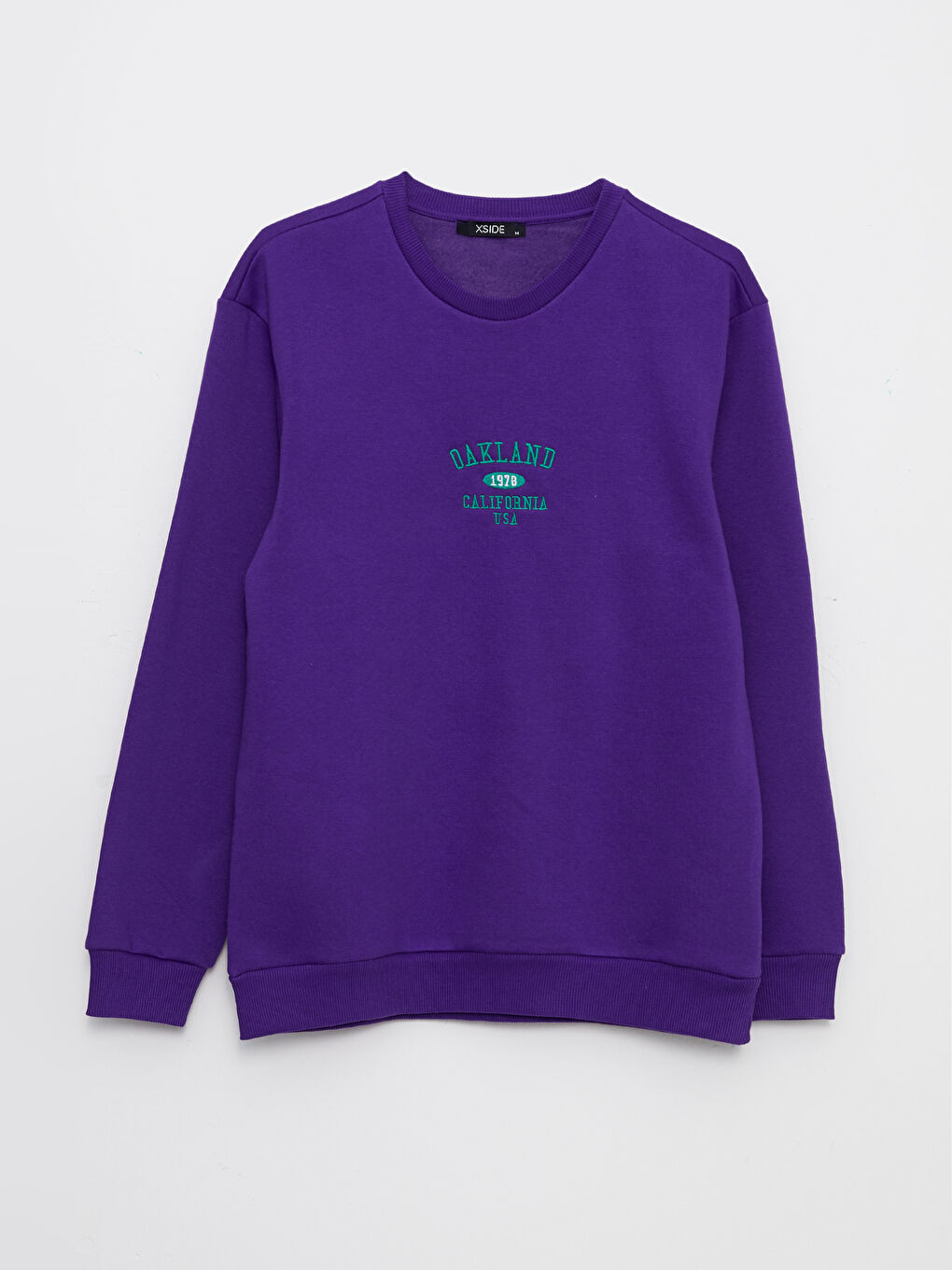 Mor Bisiklet Yaka Uzun Kollu Erkek Kalın Sweatshirt-5