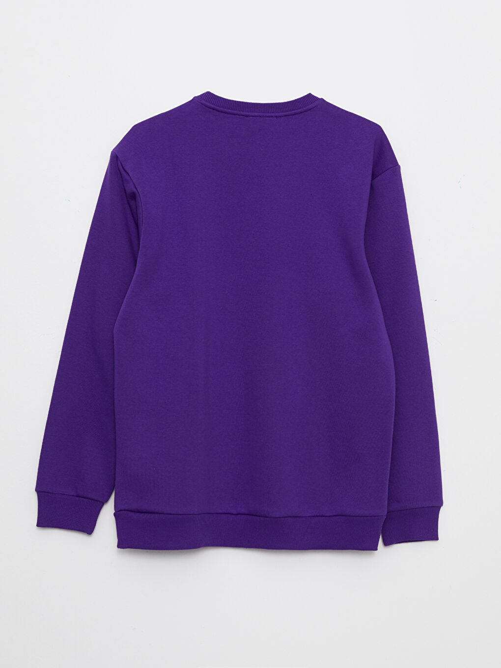 Mor Bisiklet Yaka Uzun Kollu Erkek Kalın Sweatshirt-6