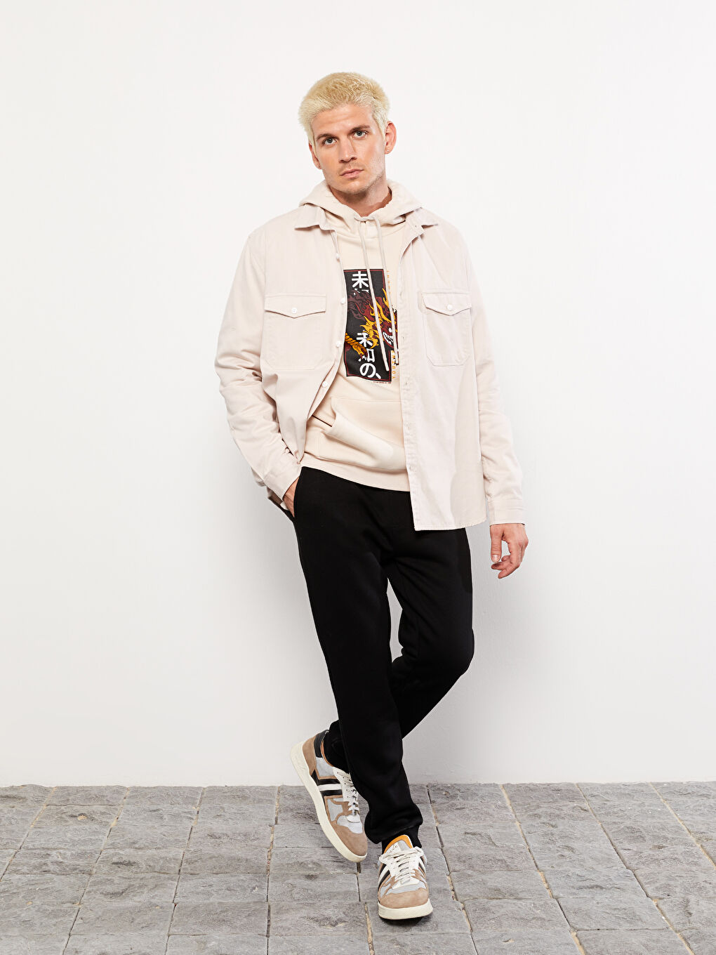 Siyah Standart Kalıp Erkek Kalın Eşofman Altı