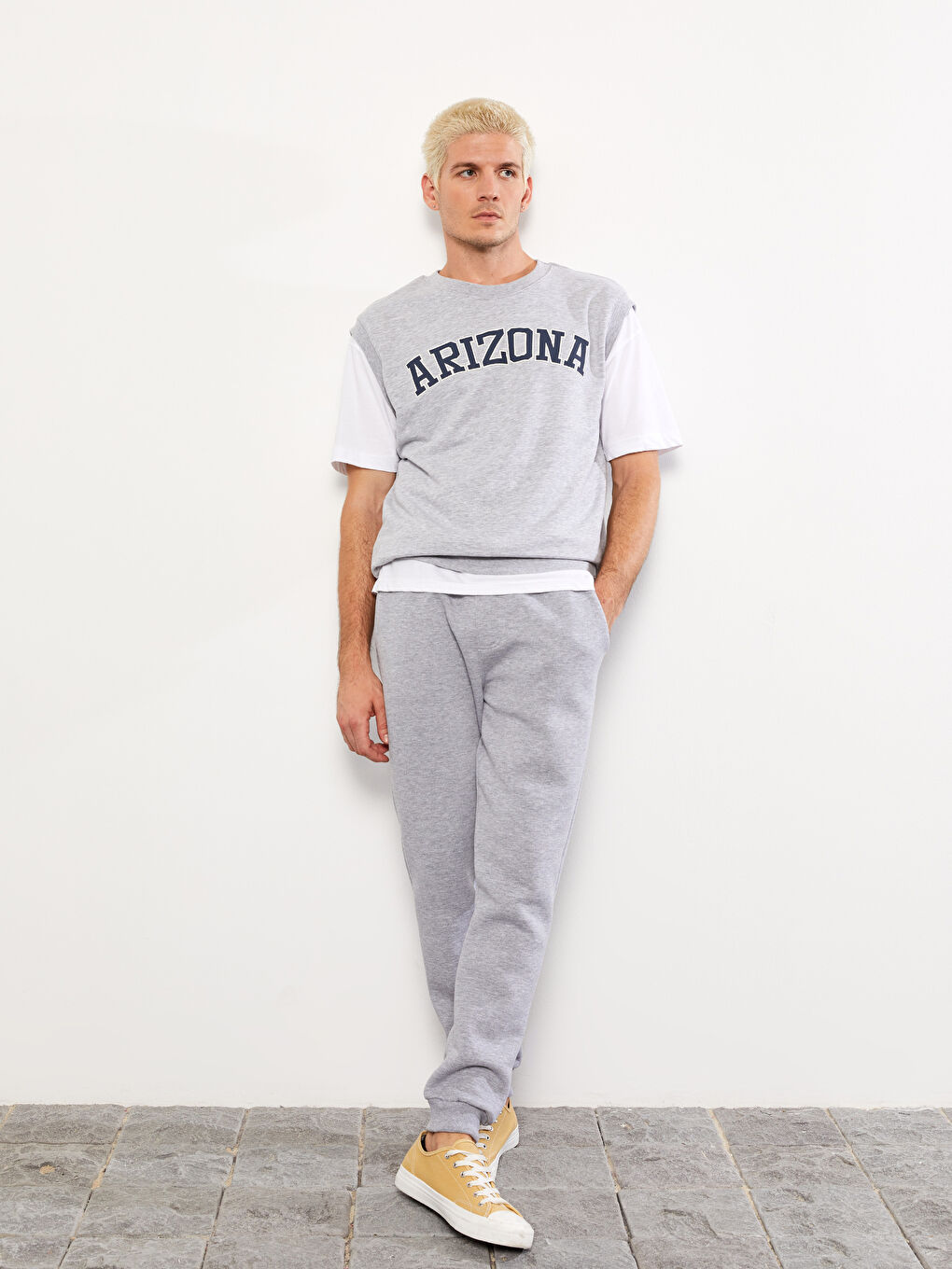 Gri Standart Kalıp Erkek Kalın Eşofman Altı