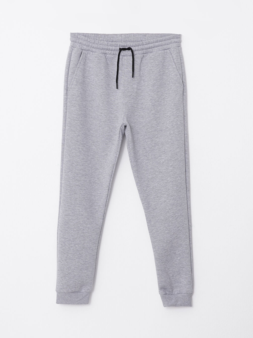 Gri Standart Kalıp Erkek Kalın Eşofman Altı-5