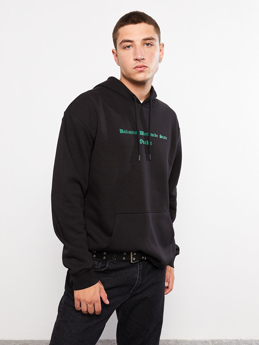 Худи Мужское С Длинным Рукавом С Принтом Толстое