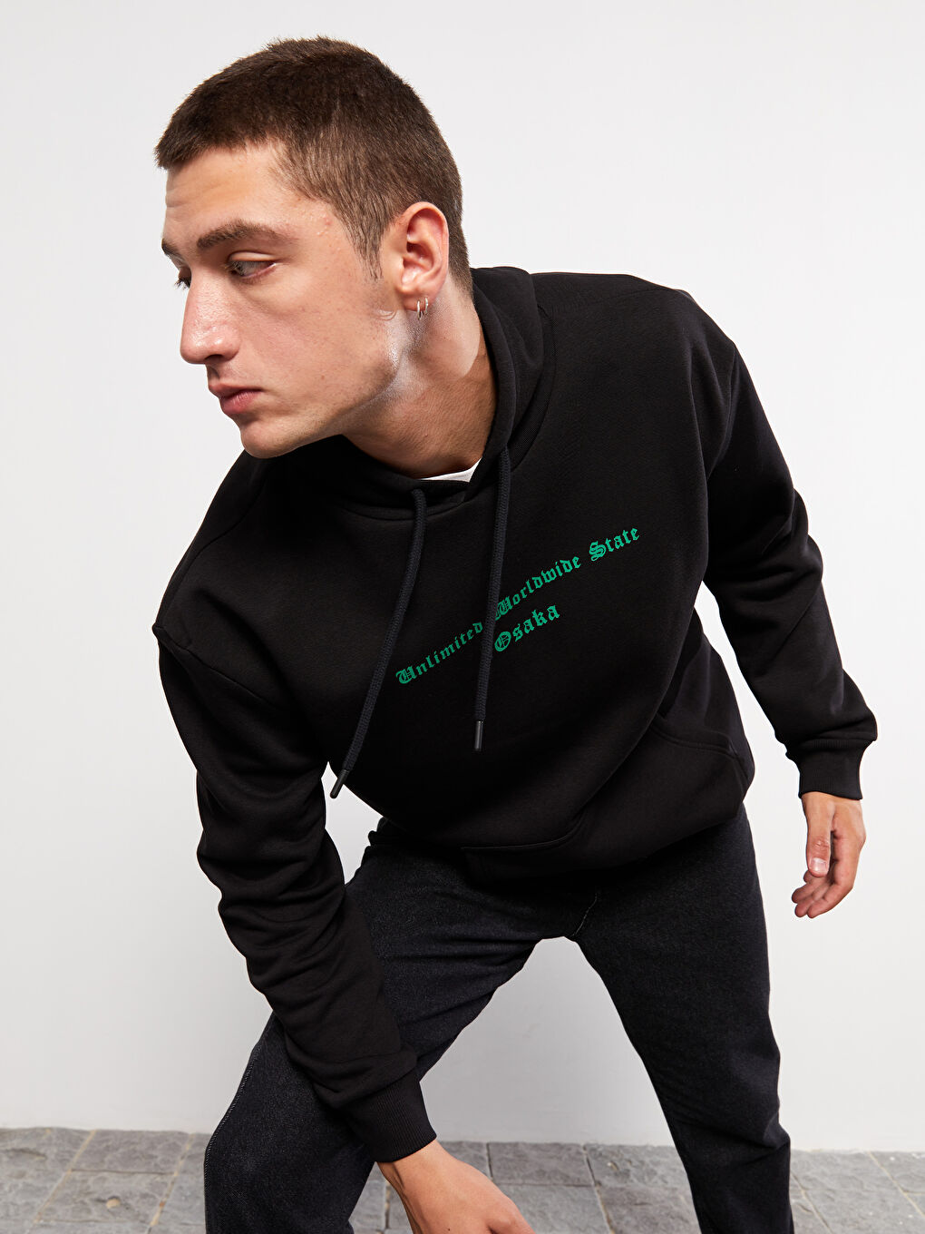 Худи Мужское С Длинным Рукавом С Принтом Толстое-1