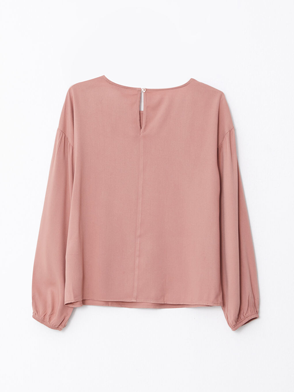 Crew Neck Straight Long Sleeve Viscose Women's Blouse-6