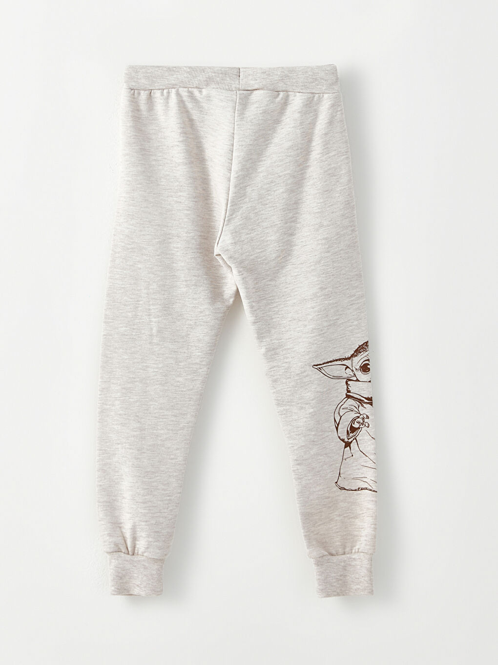 Bej Beli Lastikli Baskılı Erkek Çocuk Jogger Eşofman Altı-1