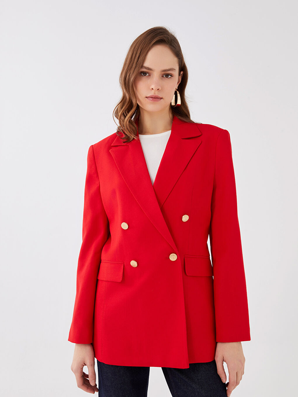 LCW Vision Plain Long Sleeve Women's Blazer Jacket -W2G350Z8-R3S