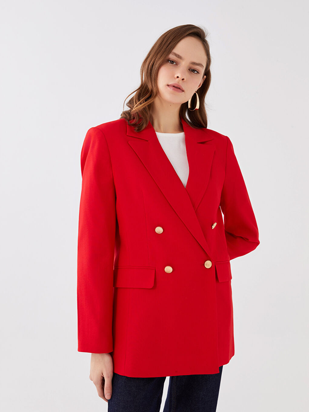 LCW Vision Plain Long Sleeve Women's Blazer Jacket -W2G350Z8-R3S
