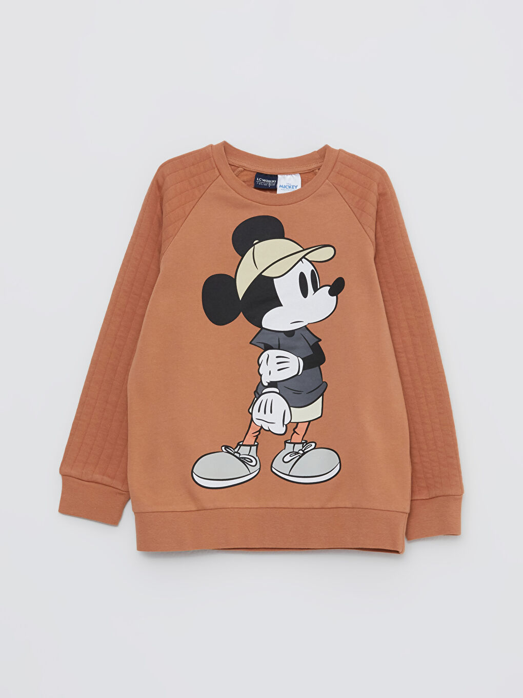 Crew Neck Mickey Mouse Printed Long Sleeve Boys' Sweatshirt