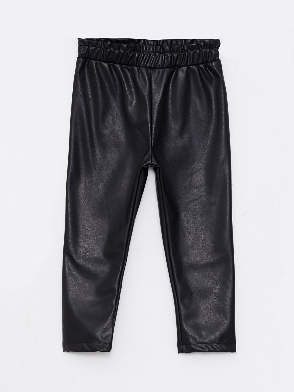 Pantalon Bébé Fille Effet Cuir à Taille Élastique
