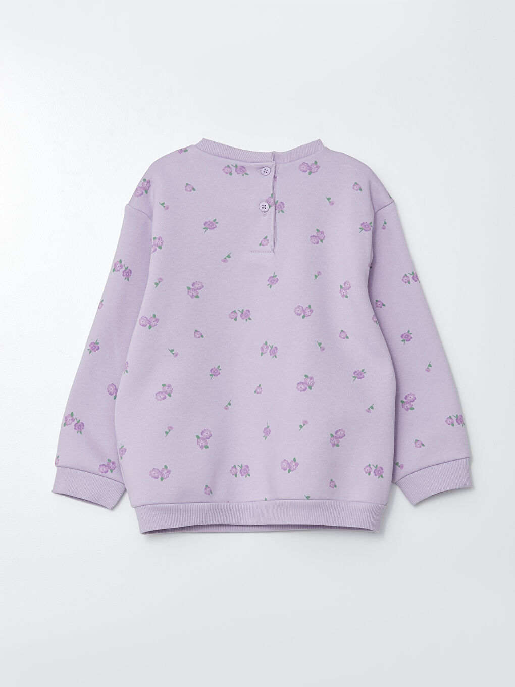 LCW baby Crew Neck Long Sleeve Printed Baby Girl Sweatshirt 2 Pieces -W2G368Z1-GLR
