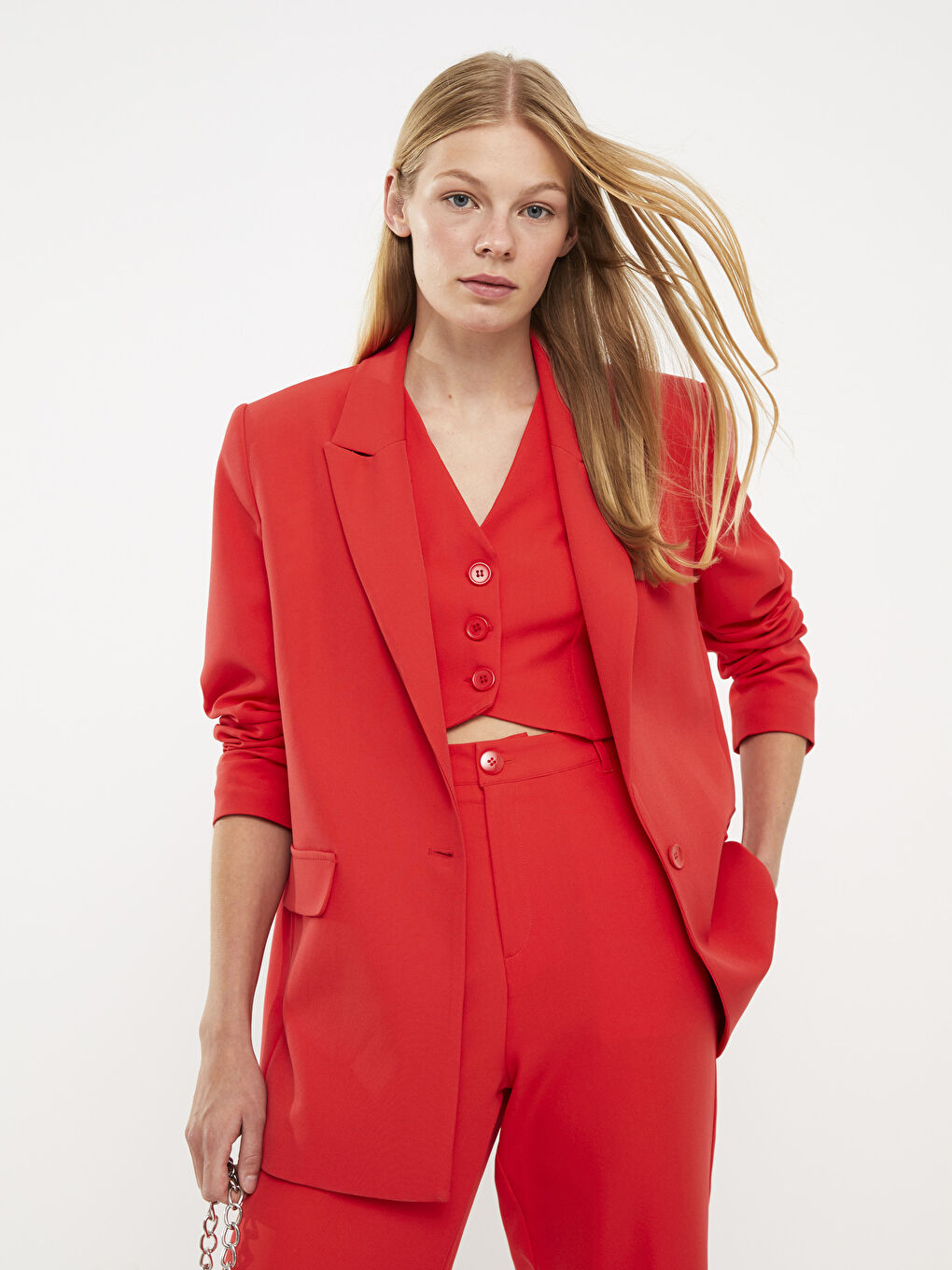 LCW Vision Plain Long Sleeve Women's Jacket -W2G372Z8-GPU