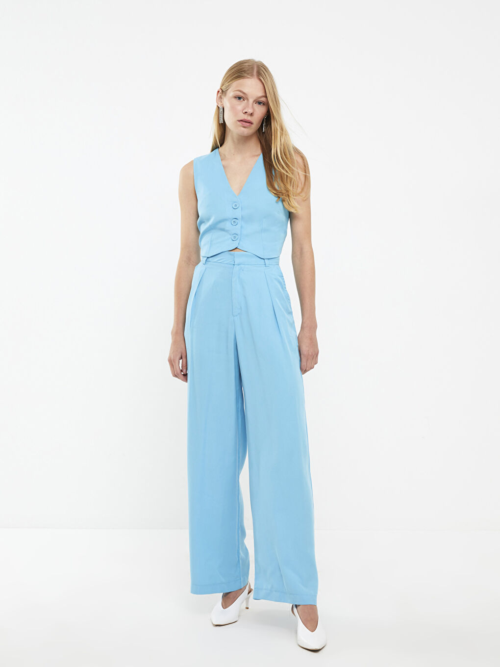 Women's Relaxed Fit Plain Trousers -W2G388Z8-GKL
