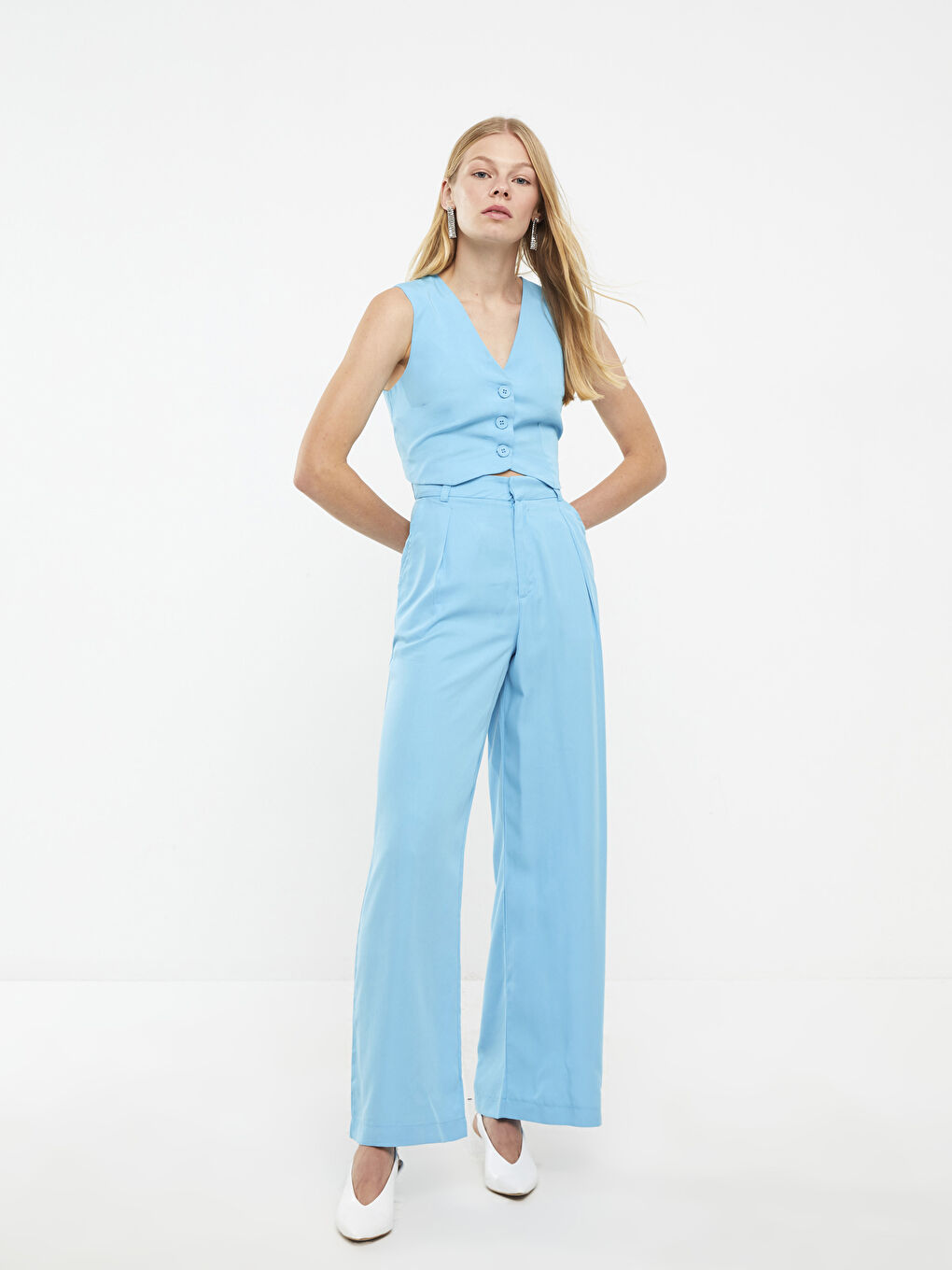 Women's Relaxed Fit Plain Trousers -W2G388Z8-GKL
