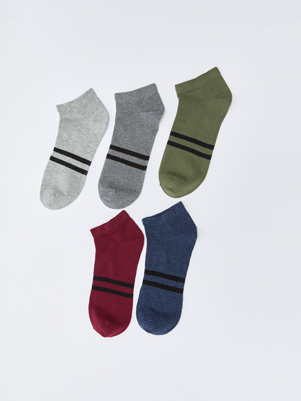 Karışık Çizgili Erkek Patik Çorap 5'li-1