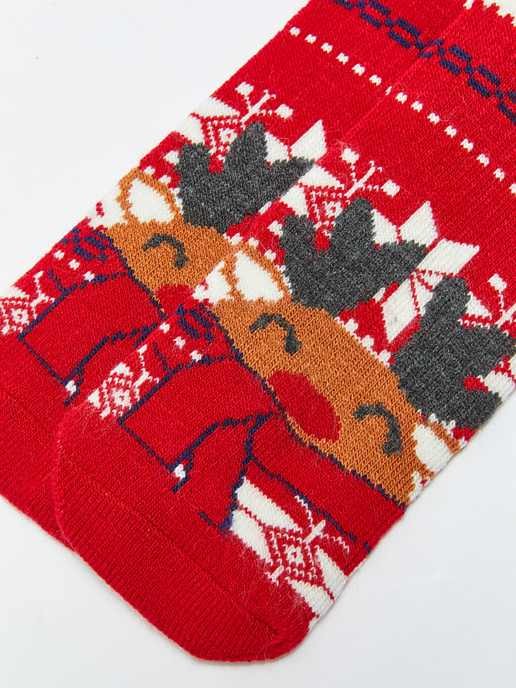 Kırmızı Yılbaşı Temalı Erkek Soket Çorap-3