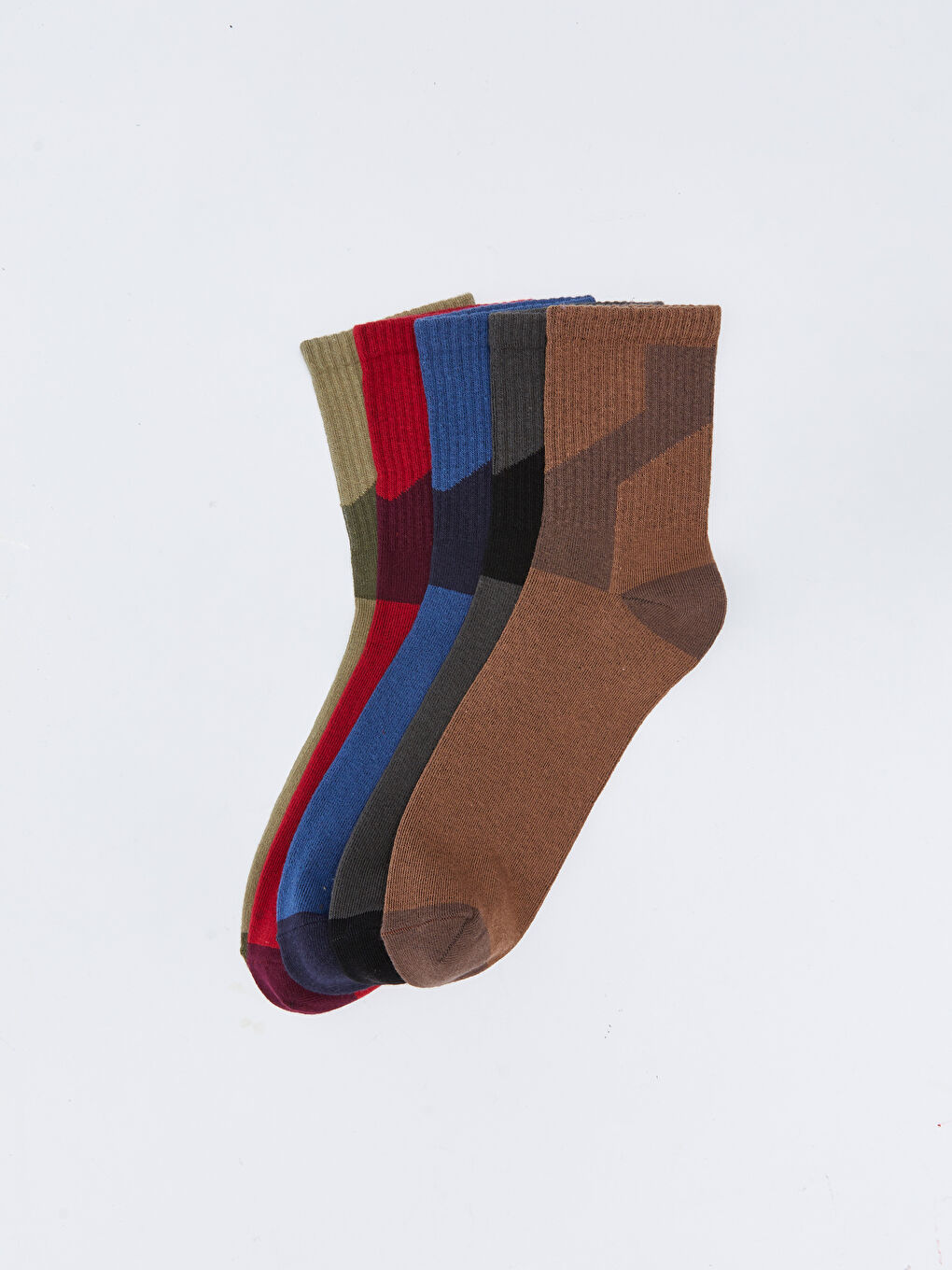 Color Block Men's Ankle Socks 5 Pack