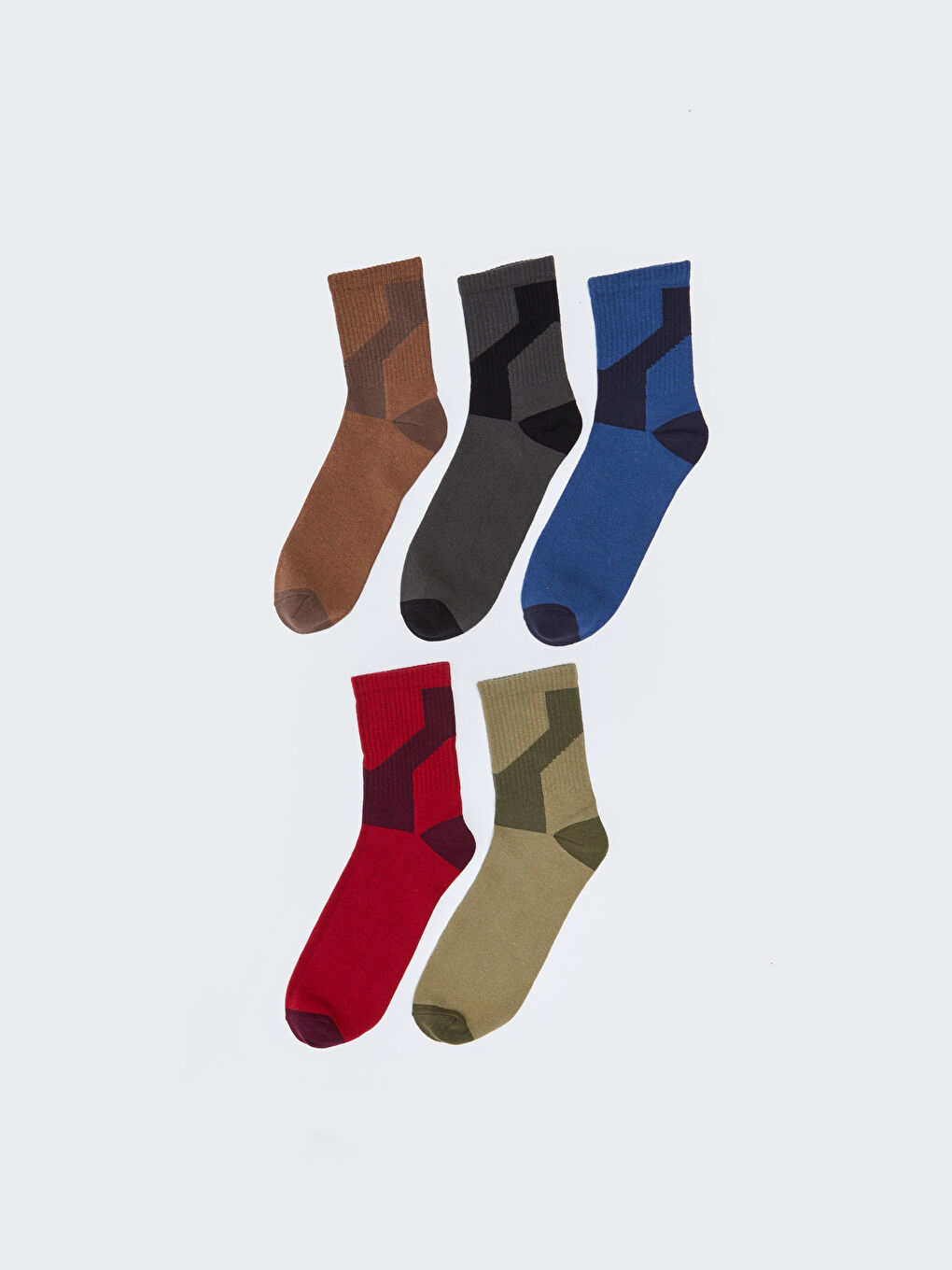 Color Block Men's Ankle Socks 5 Pack-1