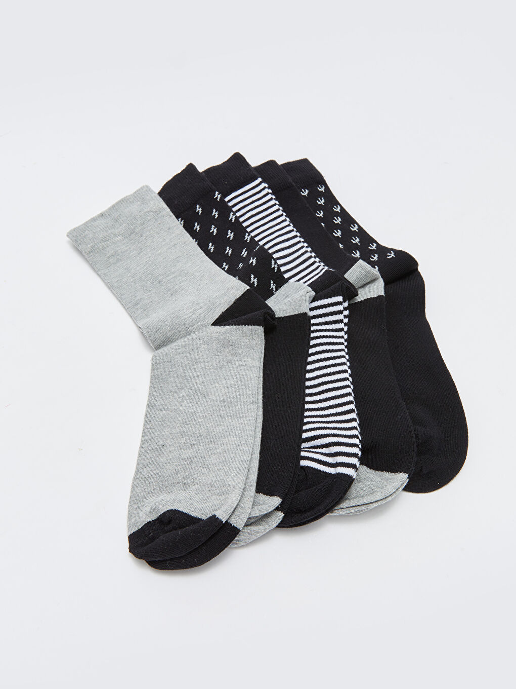 Patterned Men's Ankle Socks 5 Pack-1