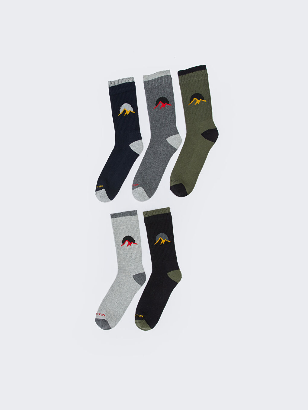 LCW ACCESSORIES Embroidered Men's Ankle Socks 5 Pack -W2G460Z8-K00