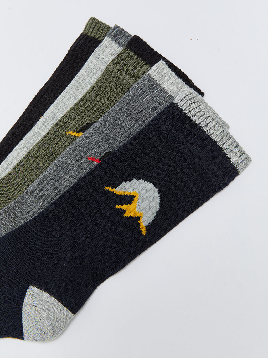 LCW ACCESSORIES Embroidered Men's Ankle Socks 5 Pack -W2G460Z8-K00