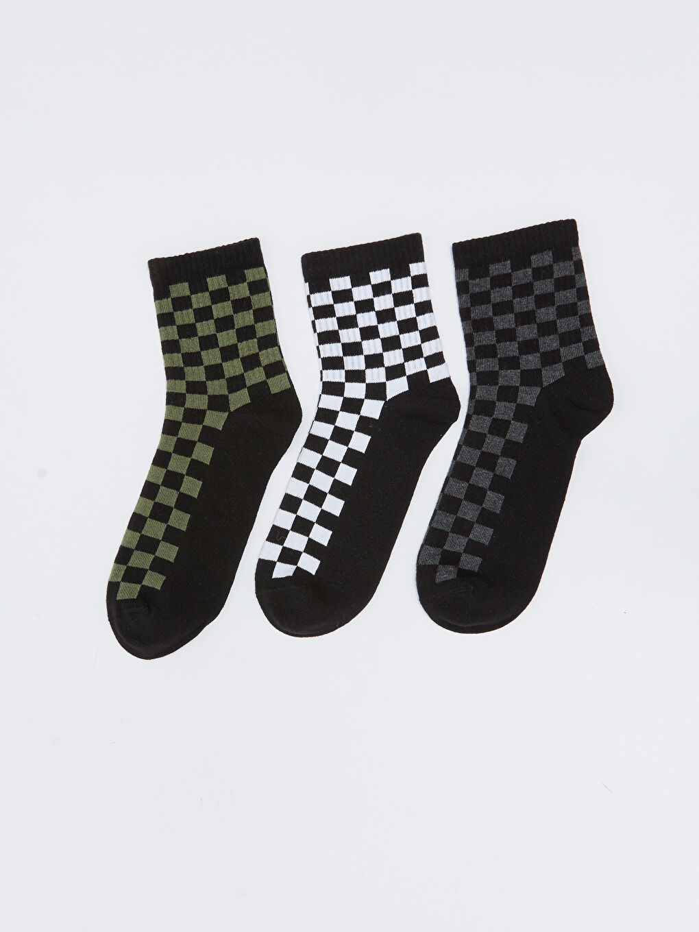 جوارب الكاحل المنقوشة للرجال - عبوة ٣ قطع-1