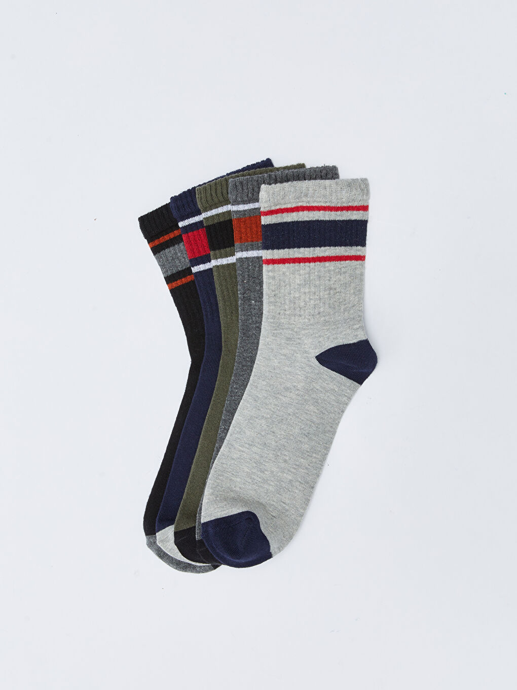 Striped Men's Ankle Socks 5 Pack