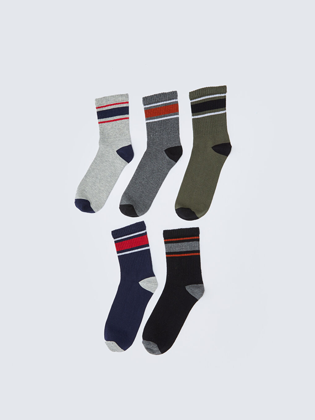 Striped Men's Ankle Socks 5 Pack-1