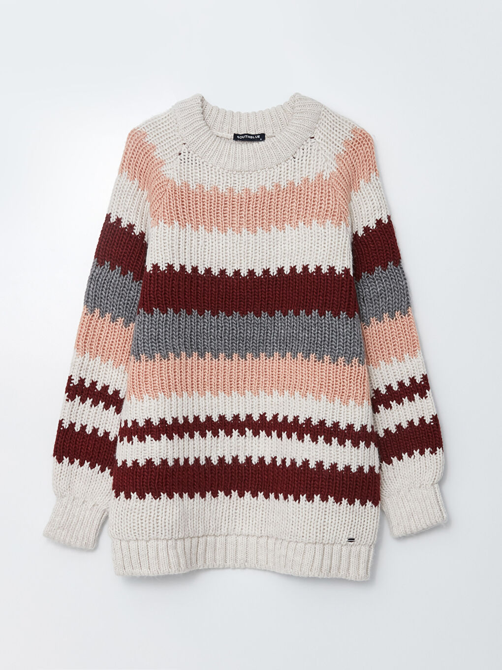 Karışık Bisiklet Yaka Renk Bloklu Uzun Kollu Kadın Triko Kazak-9