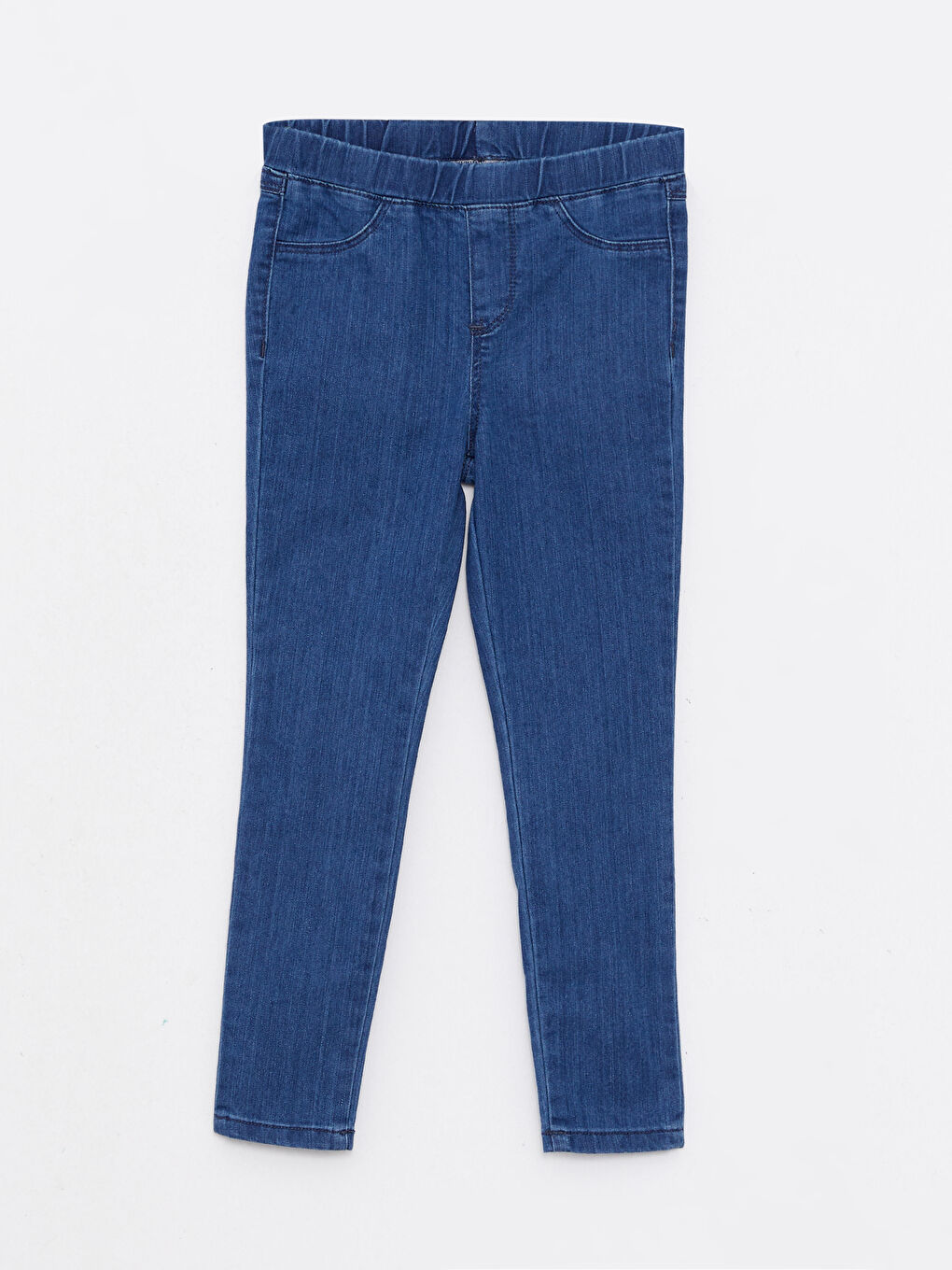 LCW ECO Orta İndigo Rodeo Beli Lastikli Basic Kız Çocuk Jean Pantolon - 2