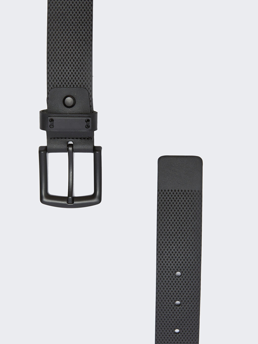 Siyah Deri Görünümlü Erkek Kemer-2