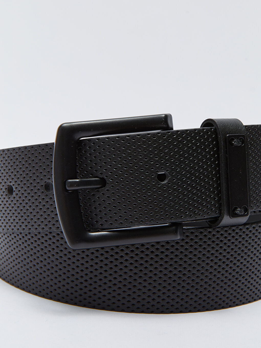 Siyah Deri Görünümlü Erkek Kemer-3