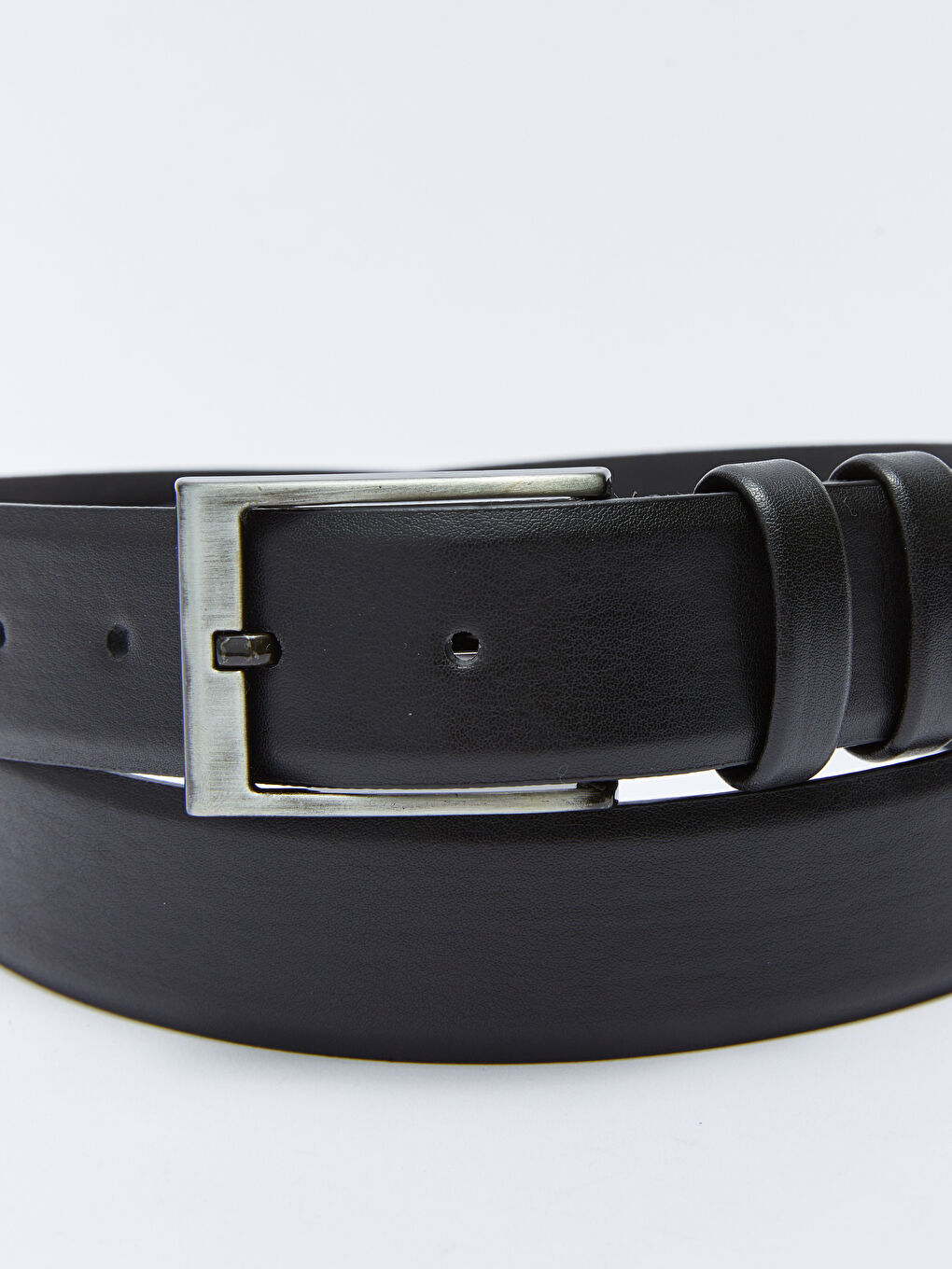 Siyah Deri Görünümlü Erkek Chino Kemeri-3