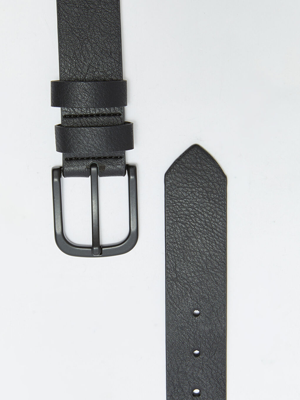 Siyah Deri Görünümlü Erkek Kemer-2