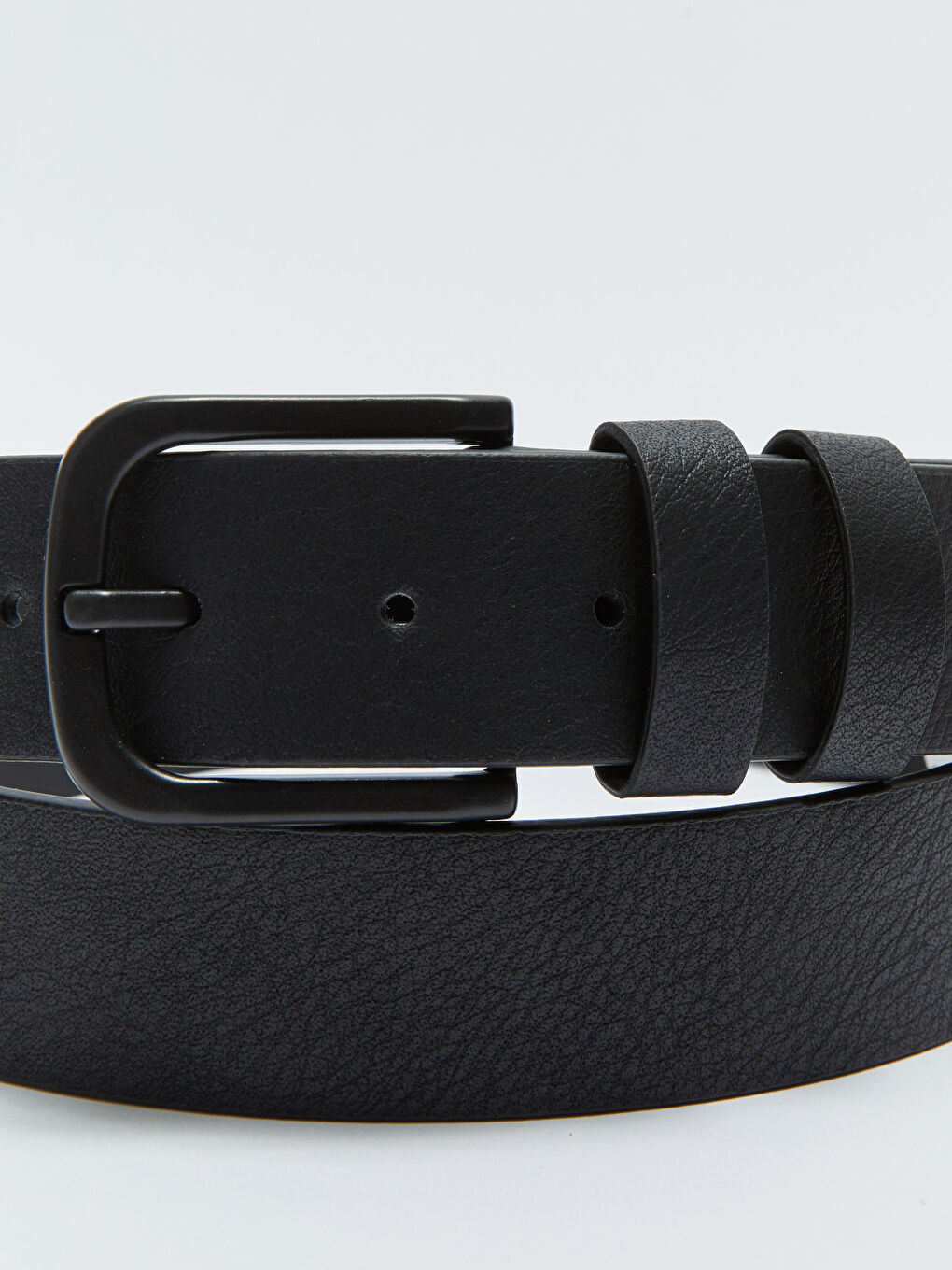 Siyah Deri Görünümlü Erkek Kemer-3