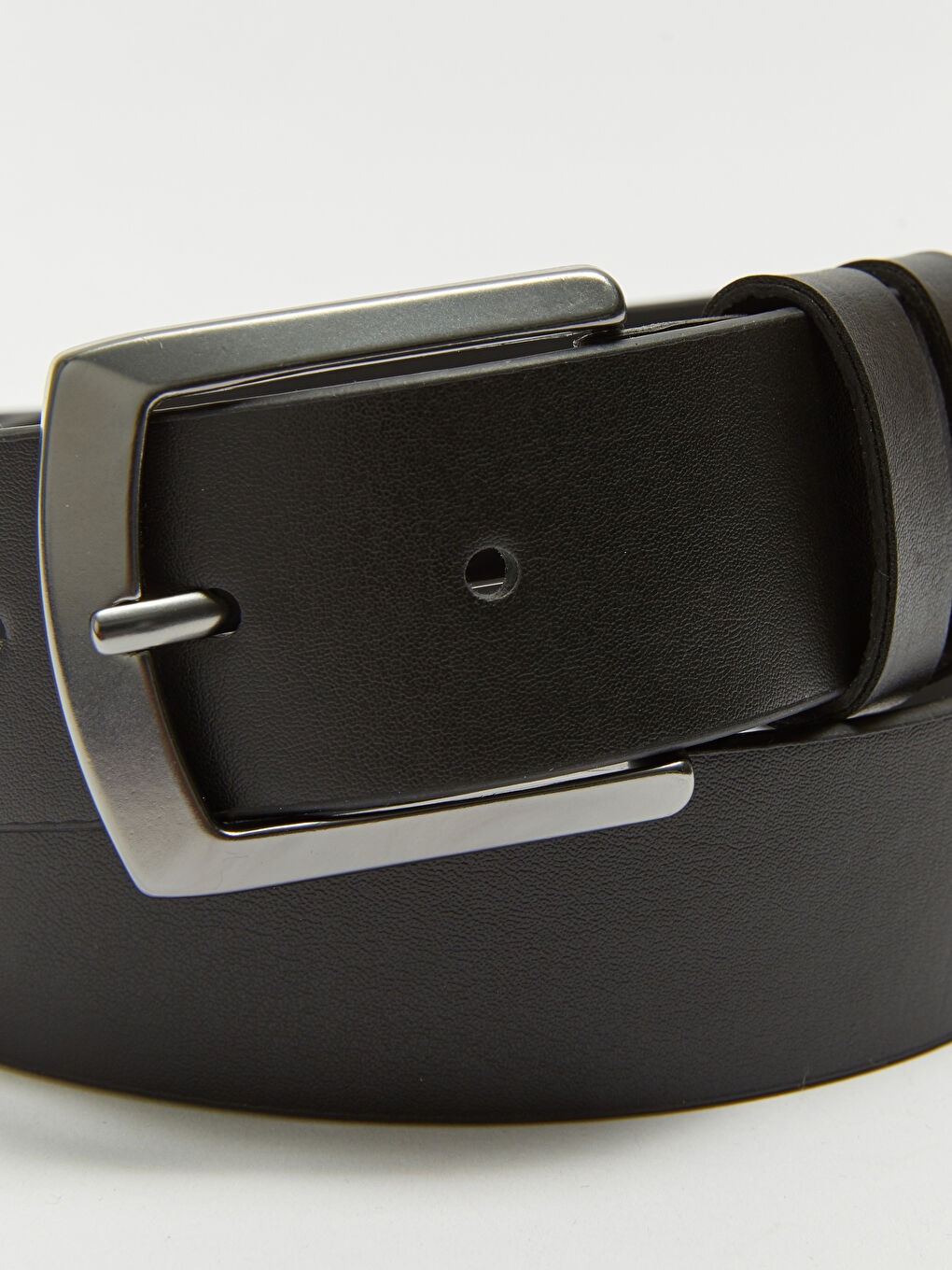 Siyah Deri Görünümlü Erkek Kemer-3