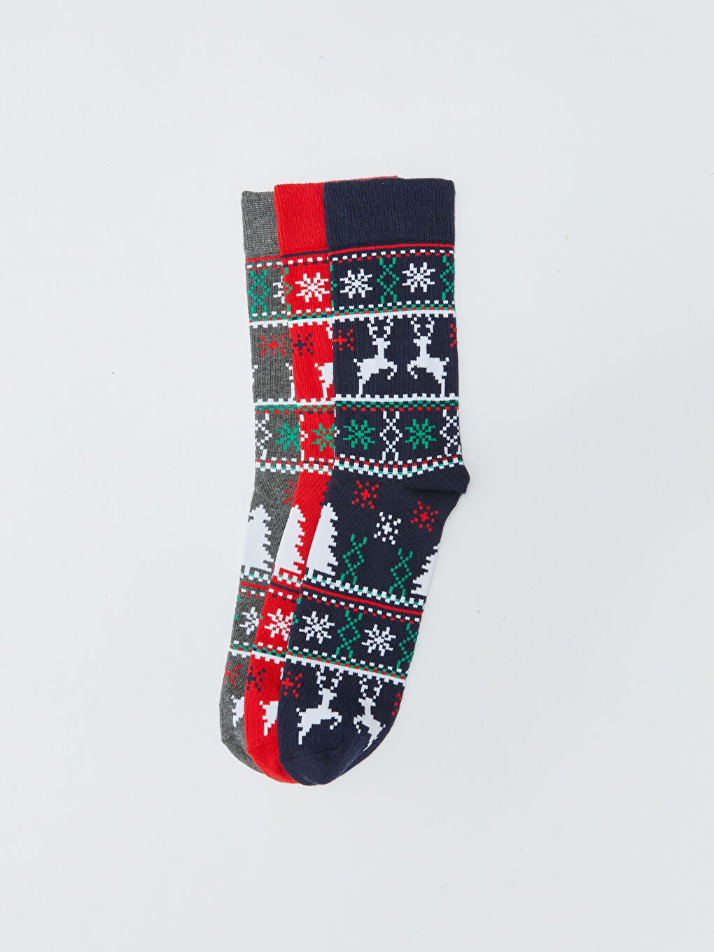 Weihnachtlich gestaltete Knöchelsocken für Herren 3er-Pack-2