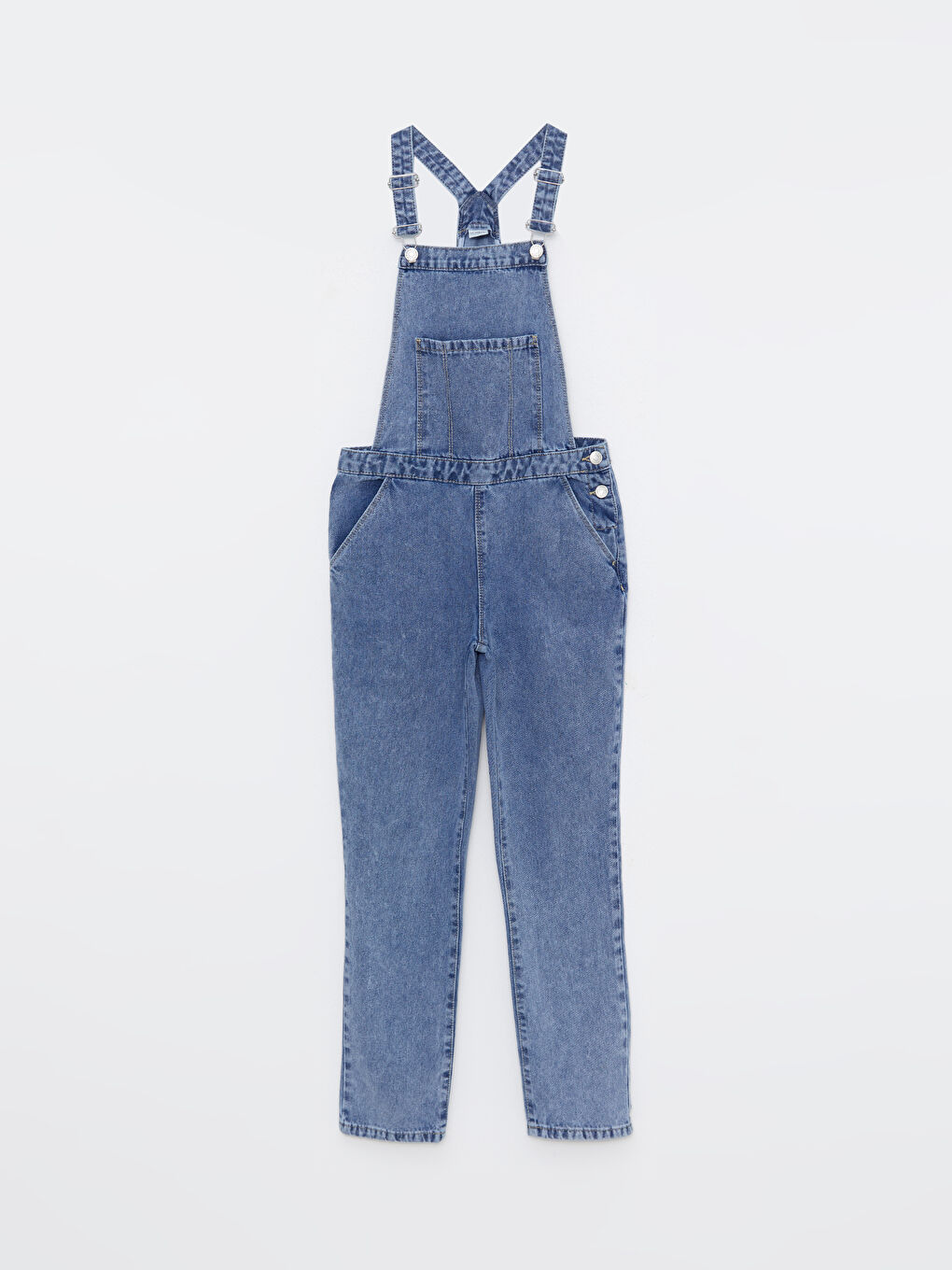 Square Collar Basic Strap Girl Jean Salopet