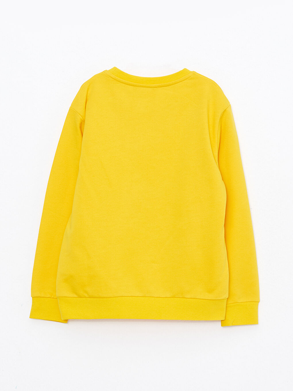 Sarı Bisiklet Yaka Baskılı Uzun Kollu Erkek Çocuk Sweatshirt-2