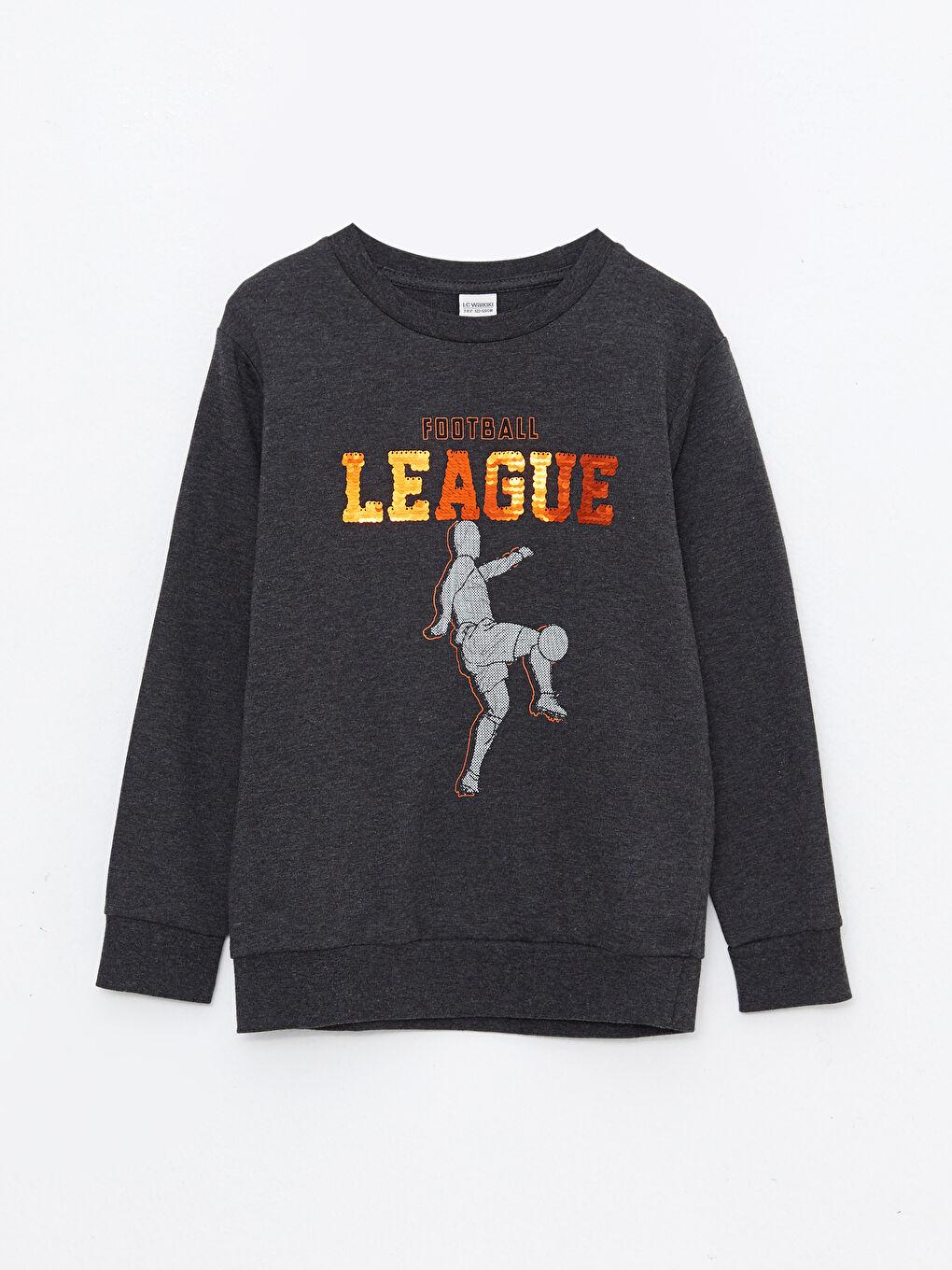 Ұлдарға арналған ұзын жеңді принтті дөңгелек жағалы свитшот