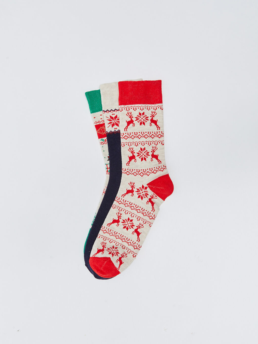 LCW ACCESSORIES Christmas Themed Men's Ankle Socks 3-Pack -W2G636Z8-K00