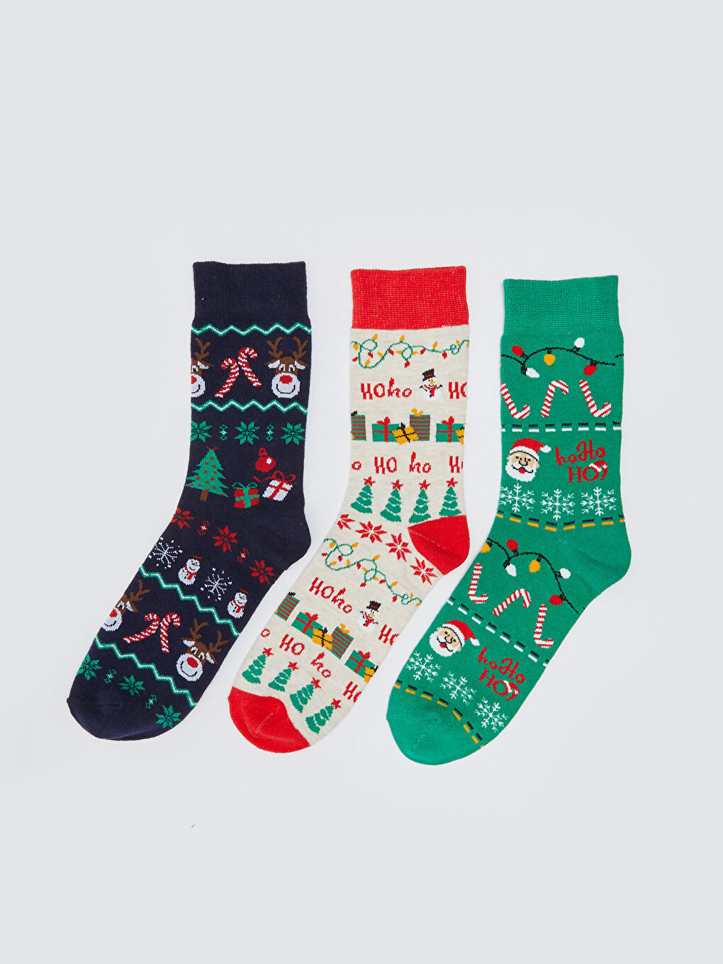 شرابات الكريسماس للرجال - جوارب الكاحل - ٣ قطع-1