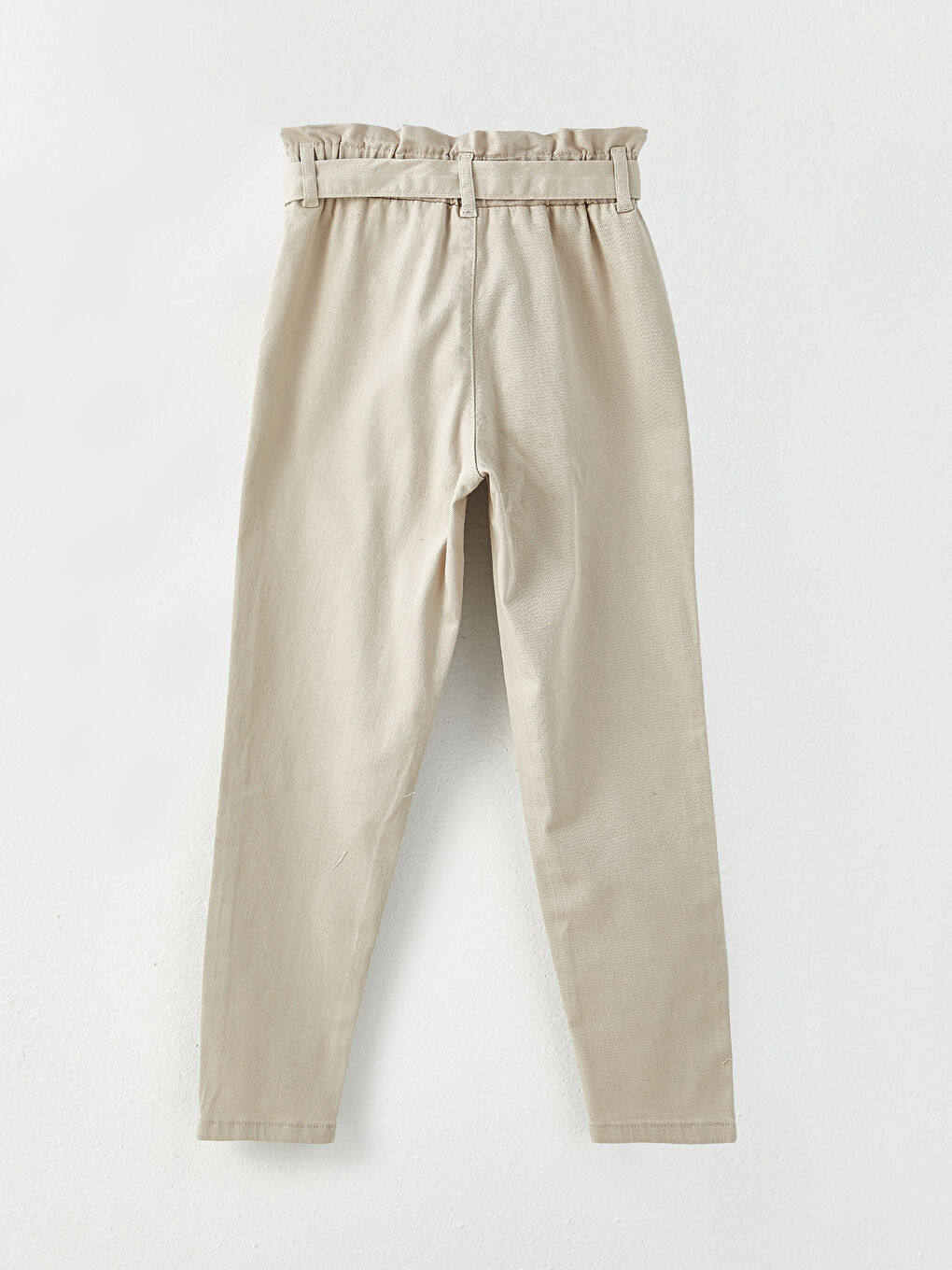 Elastic Waist Basic Gabardine Girl Trousers-1