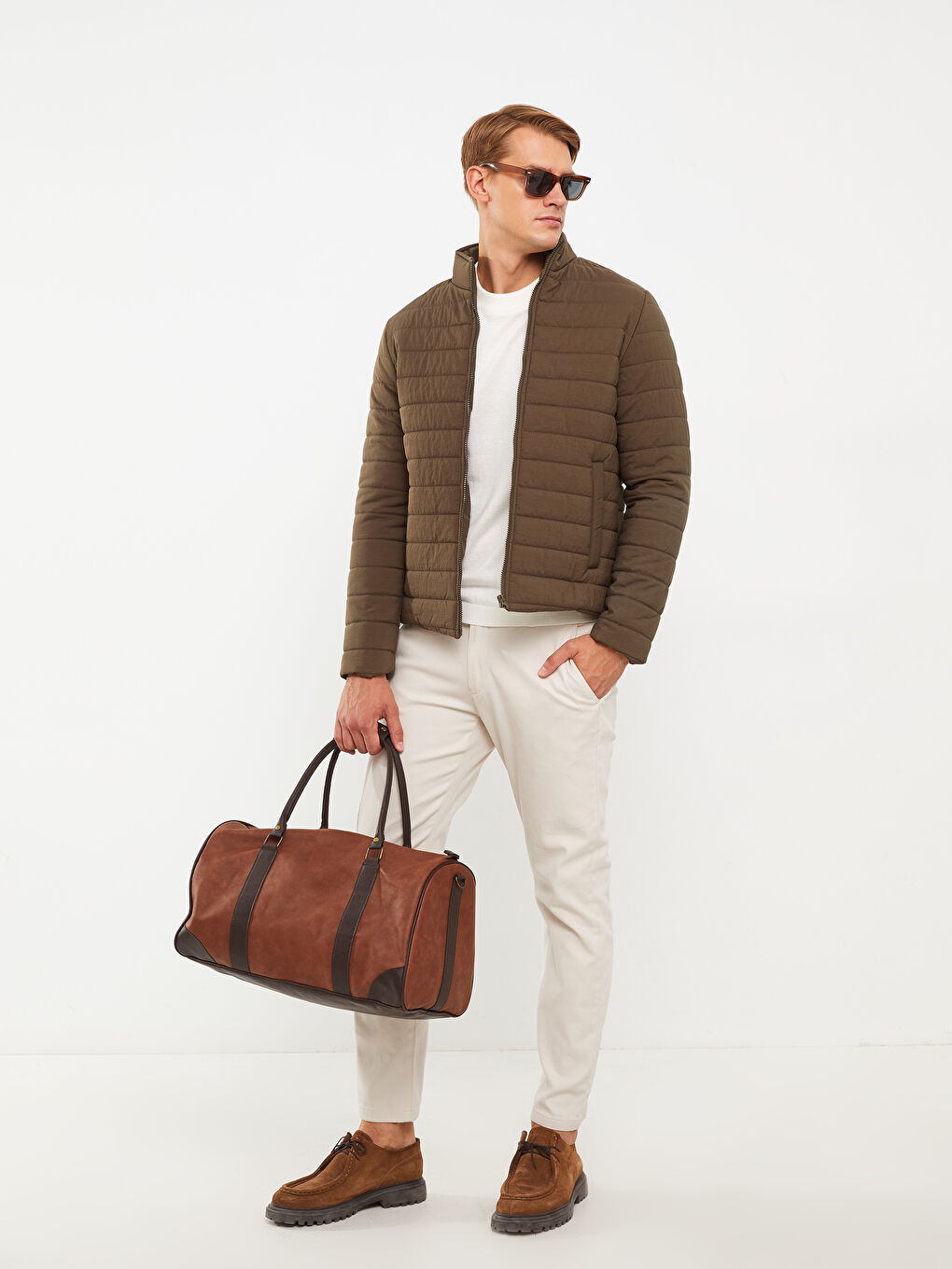Standard Fit Funnel Neck Men's Puffer Coat -W2G699Z8-SEM