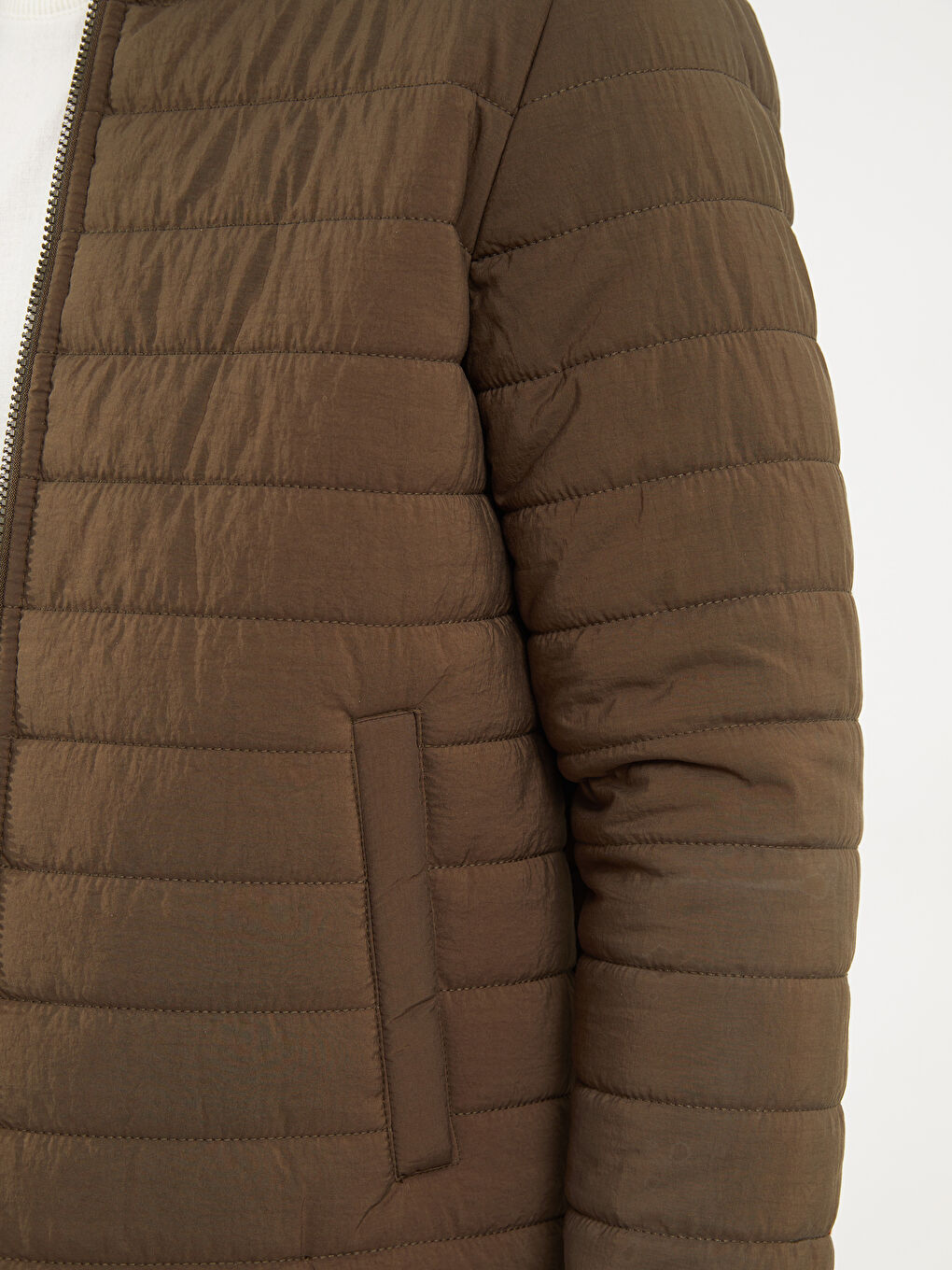 Standard Fit Funnel Neck Men's Puffer Coat -W2G699Z8-SEM